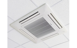 Кассетный кондиционер LG в подвесном потолке Армстронг.