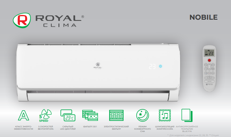 Основные преимущества Royal Clima NOBILE