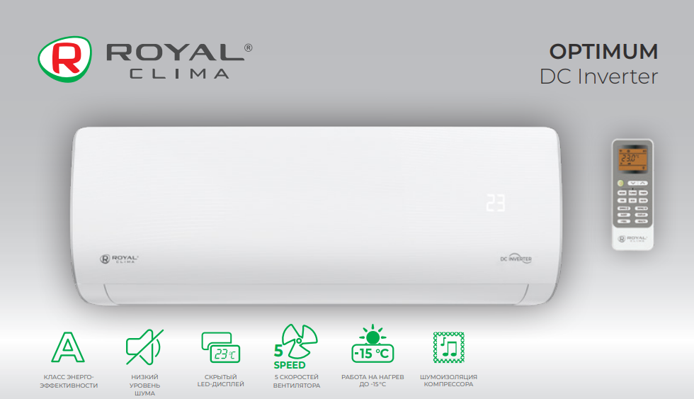 Функции и режимы Royal Clima серии Optimum DC Inverter